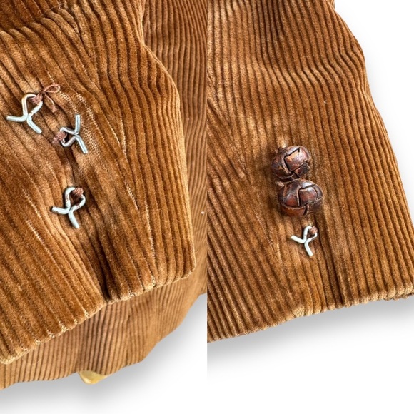 Vintage | The Villager Tan Corduroy 2 Piece Skirt Suit Blazer 1970s Union Made - Picture 10 of 12